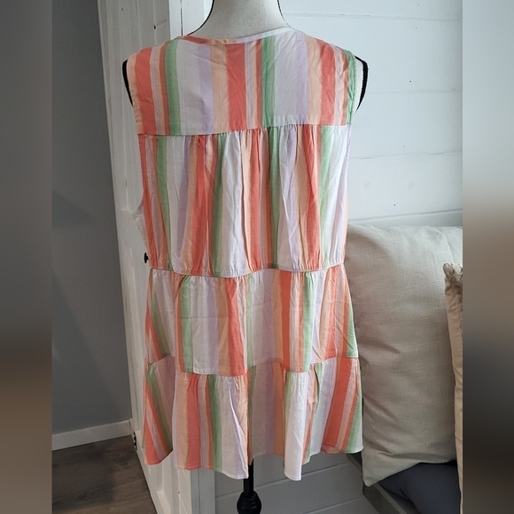 Torrid Rayon Slub Button-Front Tiered Tank - Picture 6 of 9